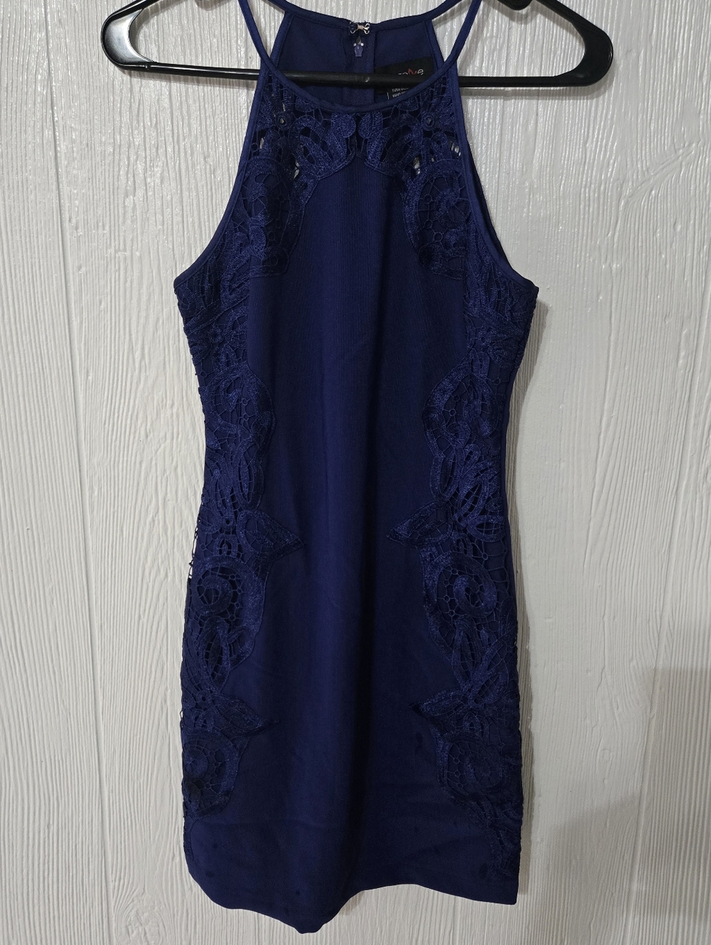 Teeze Me Blue Halter Short Fit Lace Party Dress Size 5